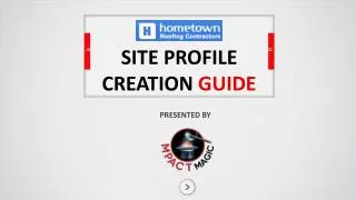 site profile creation guide