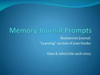Memory Journal Prompts