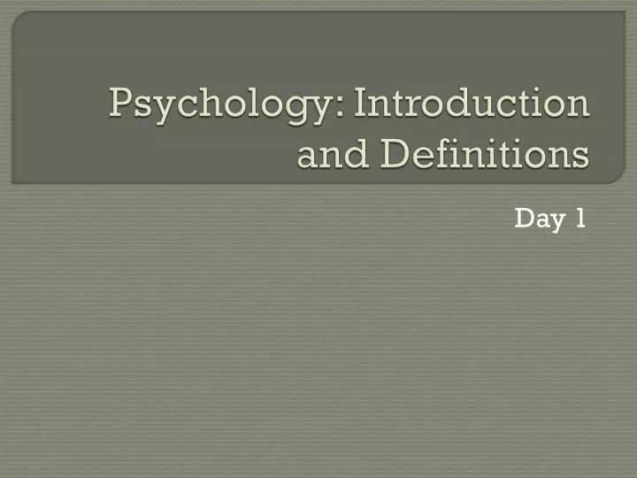 psychology introduction and definitions