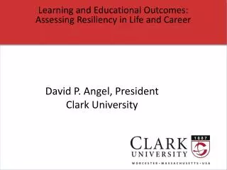 Learning and Educational Outcomes: Assessing Resiliency in Life and Career