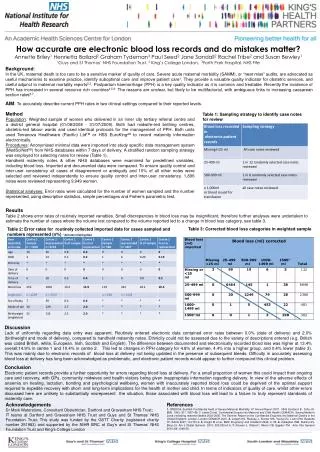 How accurate are electronic blood loss records and do mistakes matter?