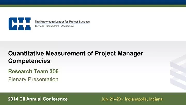 quantitative measurement of project manager competencies