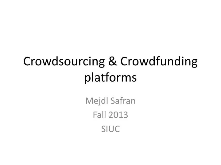 crowdsourcing crowdfunding platforms