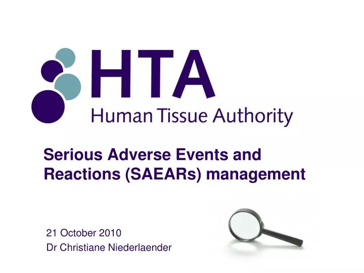 serious adverse events and reactions saears management