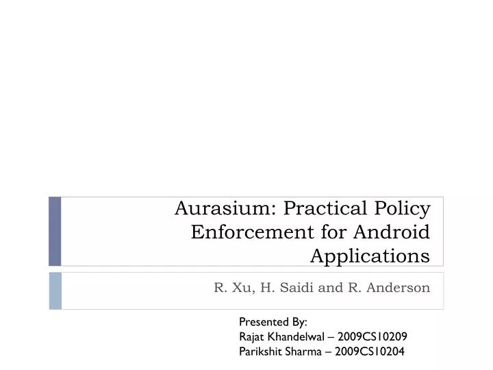 aurasium practical policy enforcement for android applications