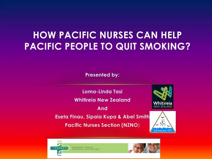 how pacific nurses can help pacific people to quit smoking