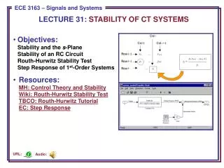 LECTURE 31: STABILITY OF CT SYSTEMS