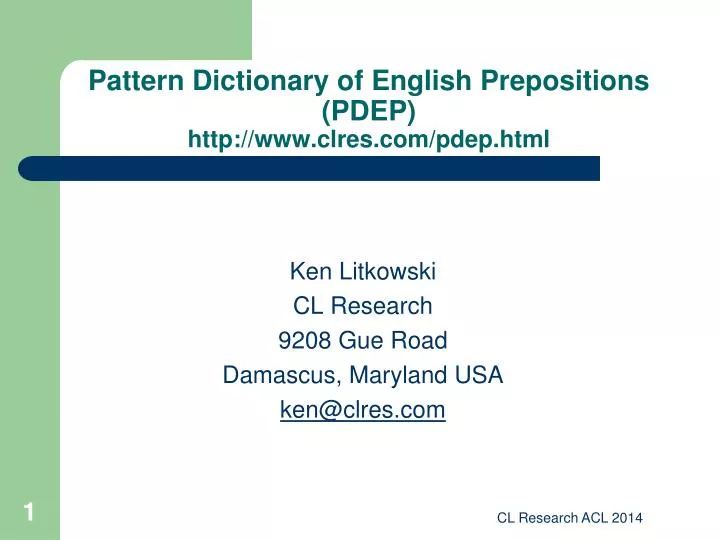 pattern dictionary of english prepositions pdep http www clres com pdep html
