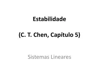 estabilidade c t chen cap tulo 5