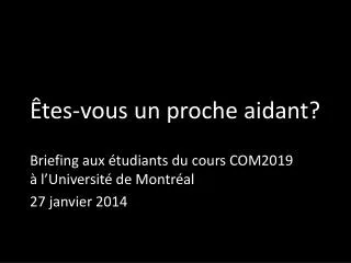tes vous un proche aidant