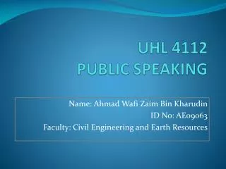 UHL 4112 PUBLIC SPEAKING