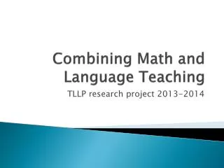 Combining Math and Language Teaching