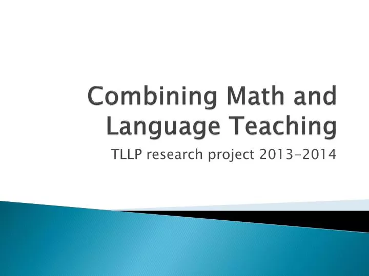 combining math and language teaching