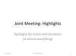 Joint Meeting: Highlights - slide 1
