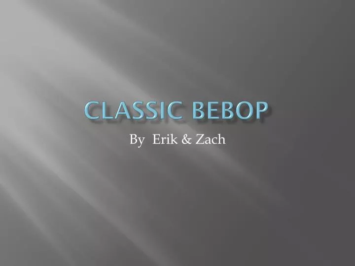 classic bebop