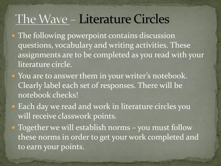 the wave literature circles