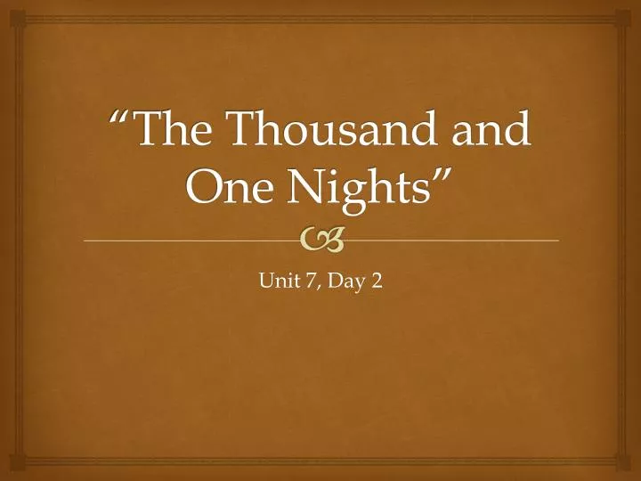 the thousand and one nights
