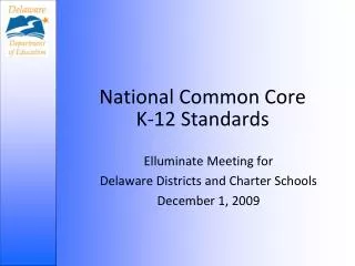 National Common Core K-12 Standards