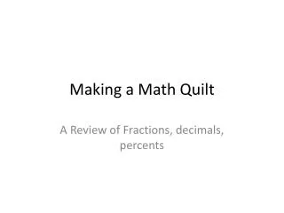 Making a Math Quilt