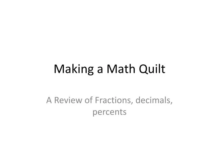 making a math quilt