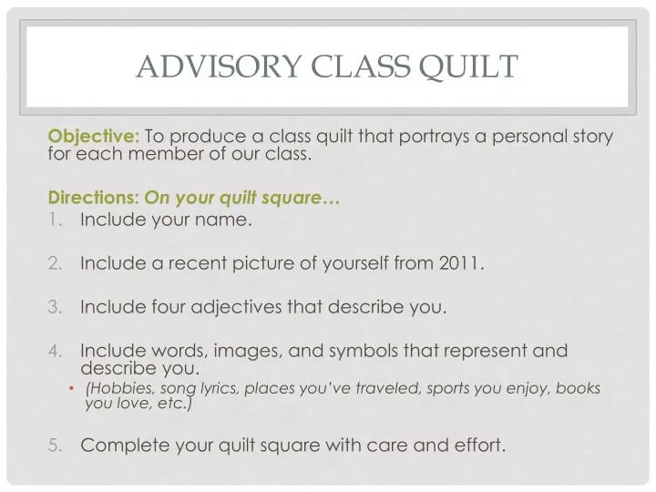advisory class quilt