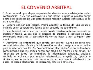 el convenio arbitral