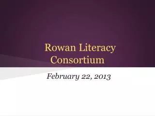 Rowan Literacy Consortium