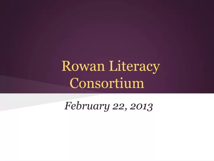 rowan literacy consortium