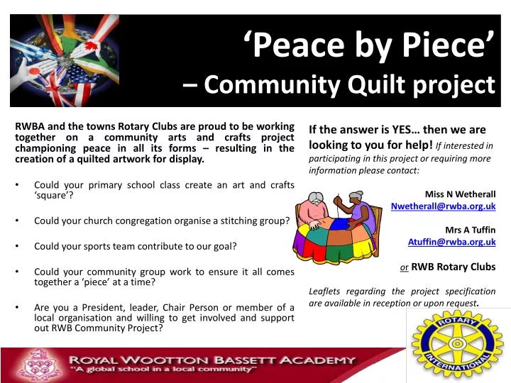 peace by piece community quilt project