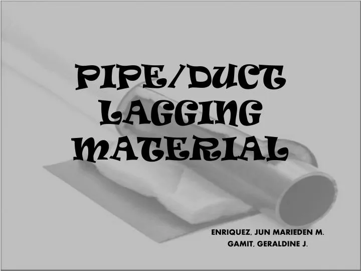 pipe duct lagging material