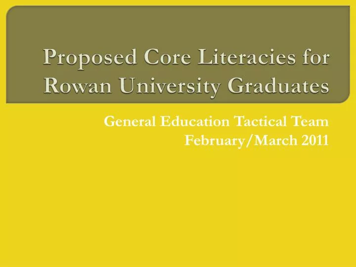 proposed core literacies for rowan university graduates