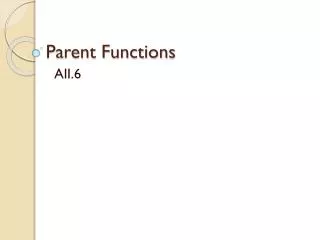 Parent Functions