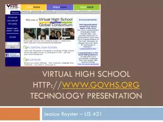 Virtual High School govhs Technology Presentation