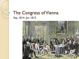 The Congress of Vienna