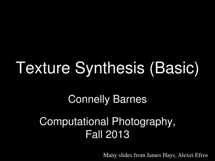 texture synthesis basic