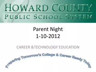 Parent Night 1-10-2012