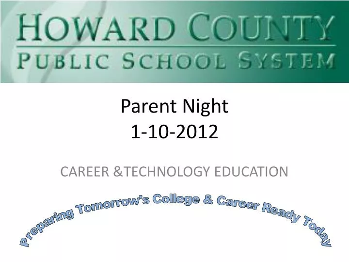 parent night 1 10 2012
