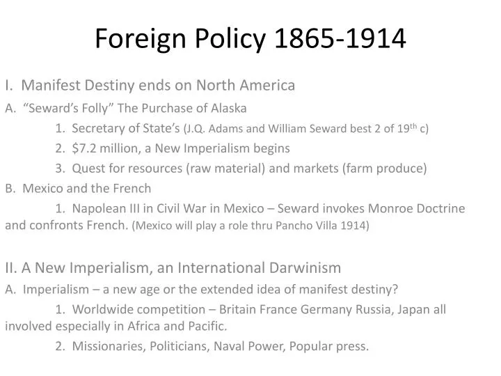 foreign policy 1865 1914