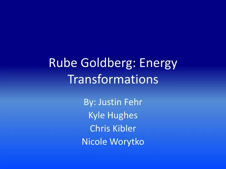 rube goldberg energy transformations