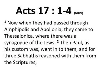 Acts 17 : 1-4 (NKJV)
