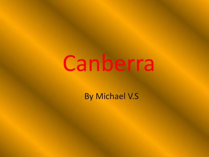 canberra by michael v s