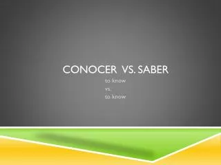 conocer vs saber