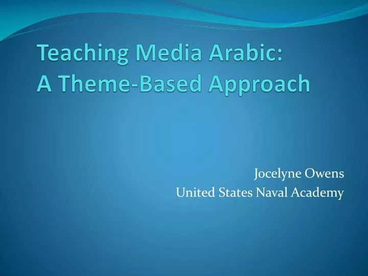 teaching media arabic a theme based approach