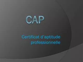 certificat d aptitude professionnelle