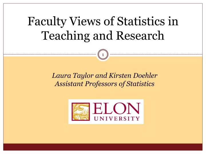 faculty views of statistics in teaching and research