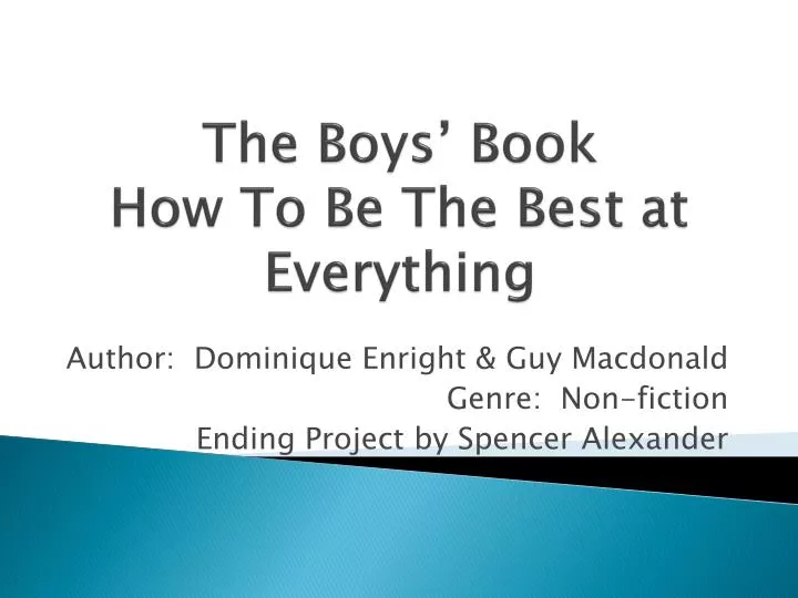the boys book how to be the best at everything