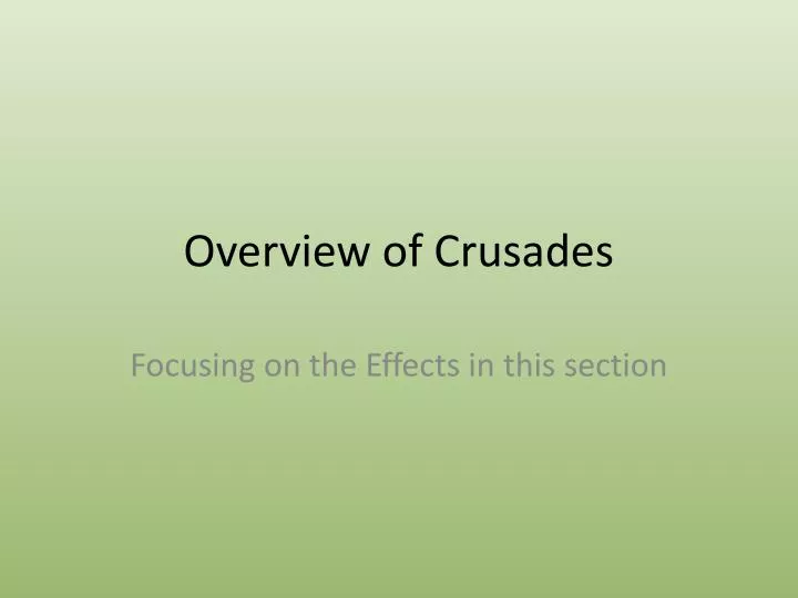 overview of crusades
