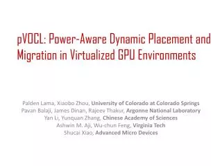 pVOCL: Power-Aware Dynamic Placement and Migration in Virtualized GPU Environments