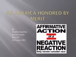 An America Honored by Merit