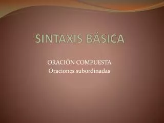 sintaxis b sica